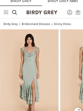 Birdy Grey Ginny Ruffle High-Low Dress in Sage